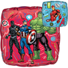 square avengers foil balloon with captain america hulk black panther and smaller iron man balloon with colorful comic style design