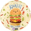 This balloon has a burger in the middle with the words to the Rarest Dad above and below it