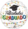 This balloon has banners in the background with the words Felicidades Graduado in the front