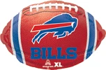 This balloon is football shaped and NFL Bills themed