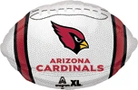 This balloon has a Cardinals theme with a football shape