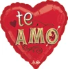 This jumbo heart balloon has teh spanish Love you message te AMO on the front