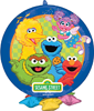 Round foil balloon with Sesame Street characters Big Bird Elmo Cookie Monster Oscar and Abby for kids birthday party decoration