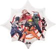 This balloon has 4 Naruto characters on it all in different poses