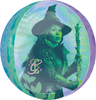 This Orbz balloon is Purple and Green in color and has the characters from Wicked on it