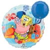 Round foil balloon with SpongeBob SquarePants and Patrick Star in an underwater scene with coral, bubbles, and jellyfish