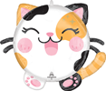 This Roly Polies balloon is in the shape of a Kawaii Kitty with the very center of the balloon being close to the size of a standard balloon and it has extra details around the edge.