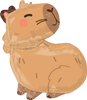Cute animal shaped balloon in warm tan color with rounded body small ears rosy cheeks and stitched style details