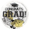 This is a clear balloon with Congrats Grad and a graduation cap on the front and has star balloons that inflate on the inside