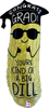 Cartoon pickle wearing sunglasses and graduation cap with congrats grad youre kind of a big dill text