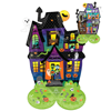 This AirLoons Junir air-fill decor ballon features a spooky yet fun haunted manor complete with bats, ghosts and monsters