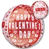 This Orbz balloon is Red on two sides with Happy Valentine's Day and Pink on the other two sides with XOXO and has fun valentine and love icons scattered around the background