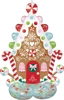 This balloon has the shape of a gingerbread house