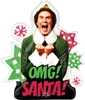 This balloon is Buddy the Elf from the Christmas movie ELF and also features his famous quote OMG! Santa!