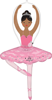 This balloon is shaped like a dancing ballerina wearing a pink tutu set and silver crown.