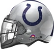 This balloon is a helmet shape with a colts theme