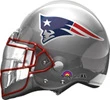 This balloon has a helmet shape with a Patriots theme