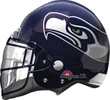This balloon has a helmet shape with a seahawks theme