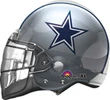 This balloon is a helmet shape with a Cowboys theme