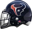 This balloon has the shape of a helmet with a Texans theme