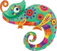 This balloon is in the shape of a chameleon