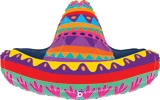 This balloon is in the shape of a colorful Mexican Sombrero